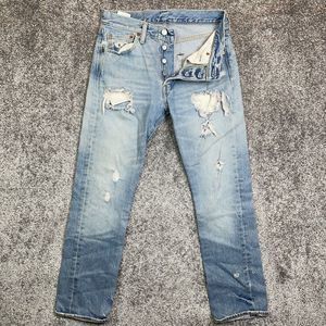 Levi's 501 Jeans Mens 29x30 Distressed Button Fly Straight Leg Y2K Grunge
